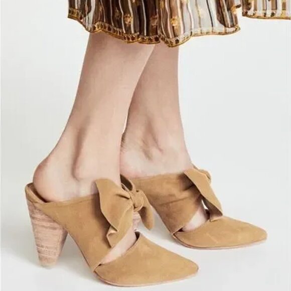 Ulla Johnson Lucia Suede Bow Mule Heel - Picture 1 of 8